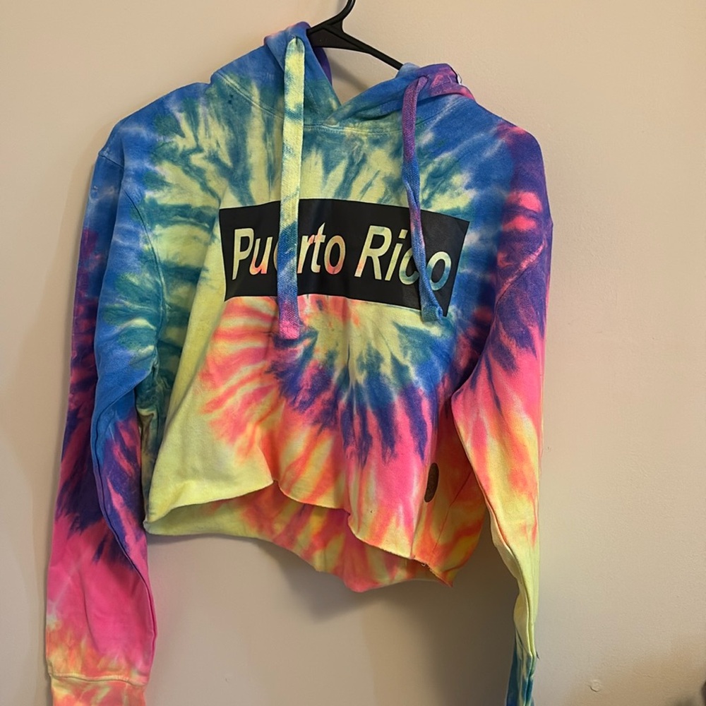 Cropped tie dye sweater